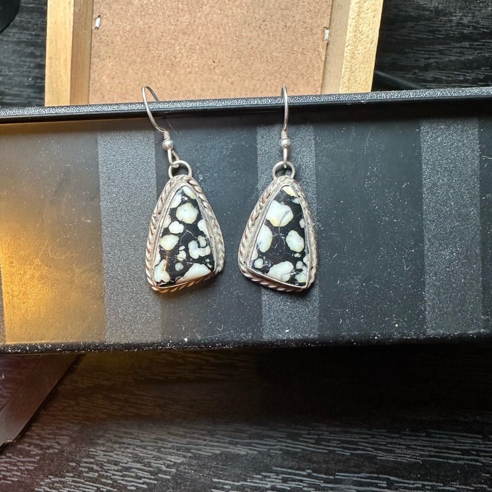 Navajo white buffalo earrings